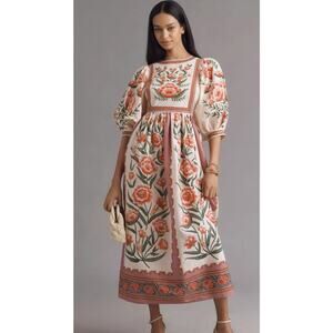 Farm Rio Anika Puff-Sleeve Printed Dress